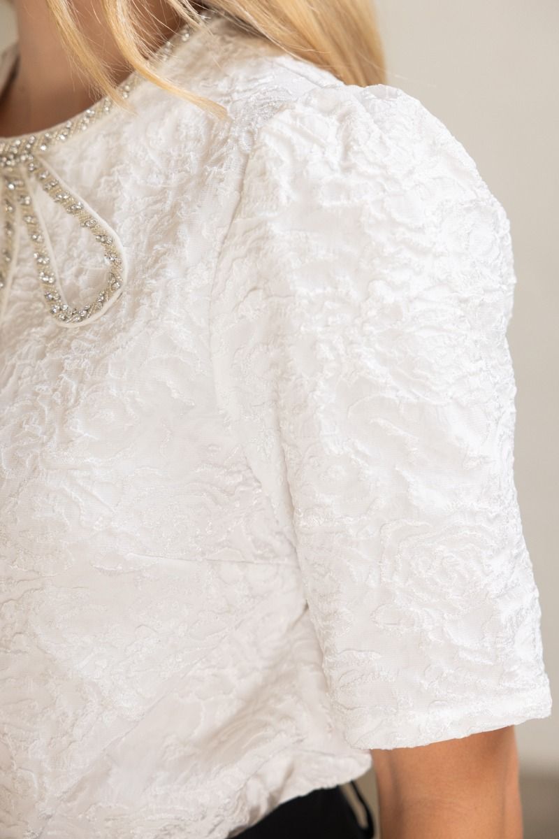 Elyse Bow Top - Ivory