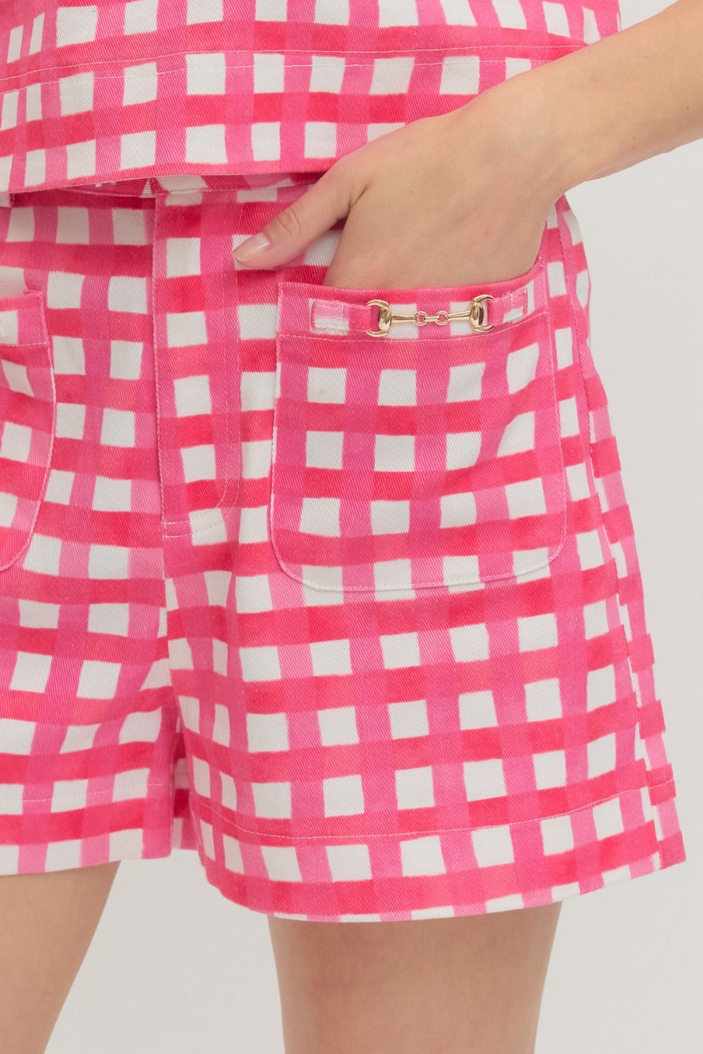 Izzy Gingham Shorts - Pink