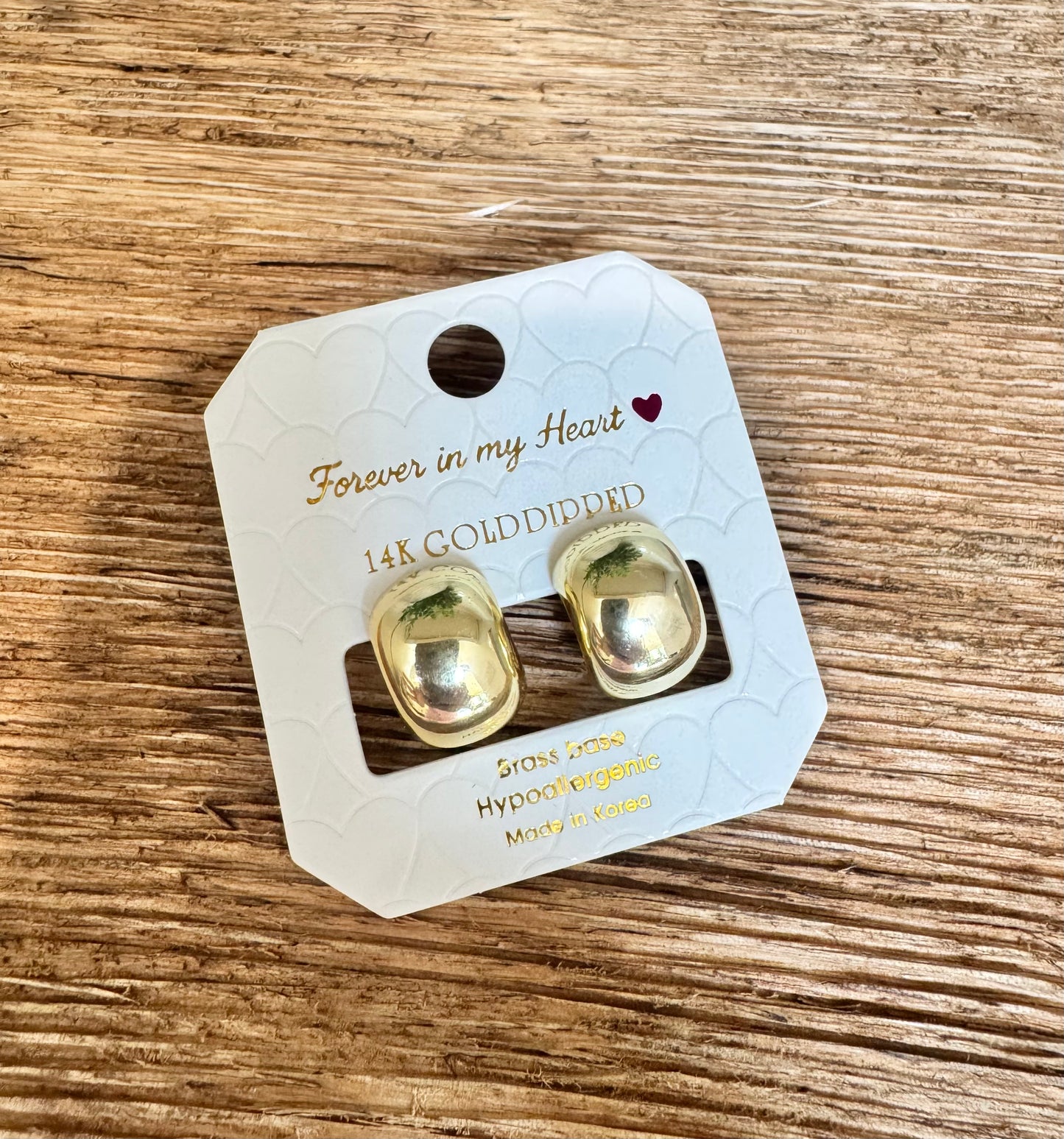 14k Plated Half Hoop Earrings