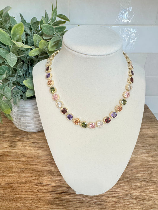 Multi Cubic Zirconia 14k Necklace