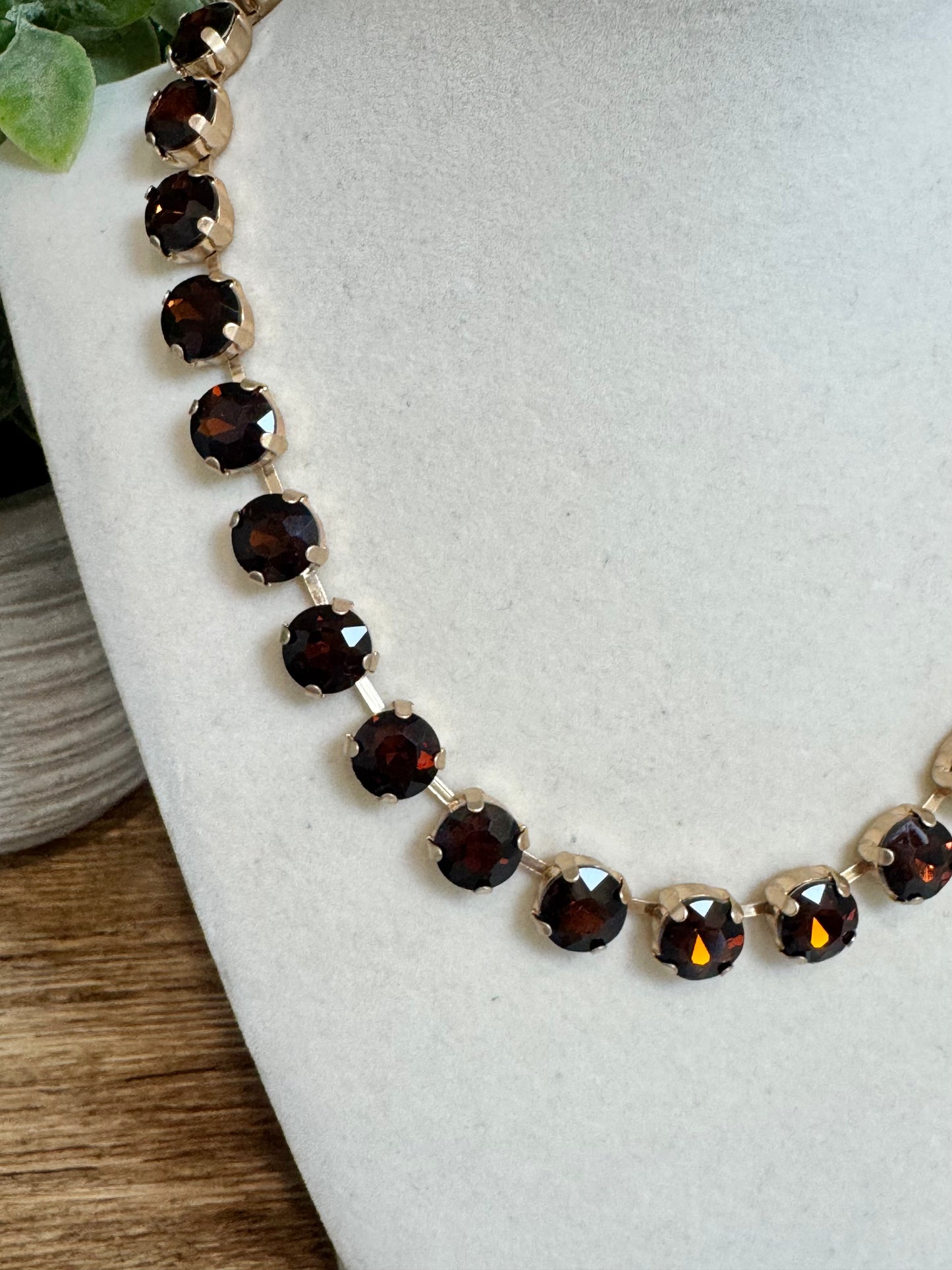 Dark Brown Gem Stone Necklace