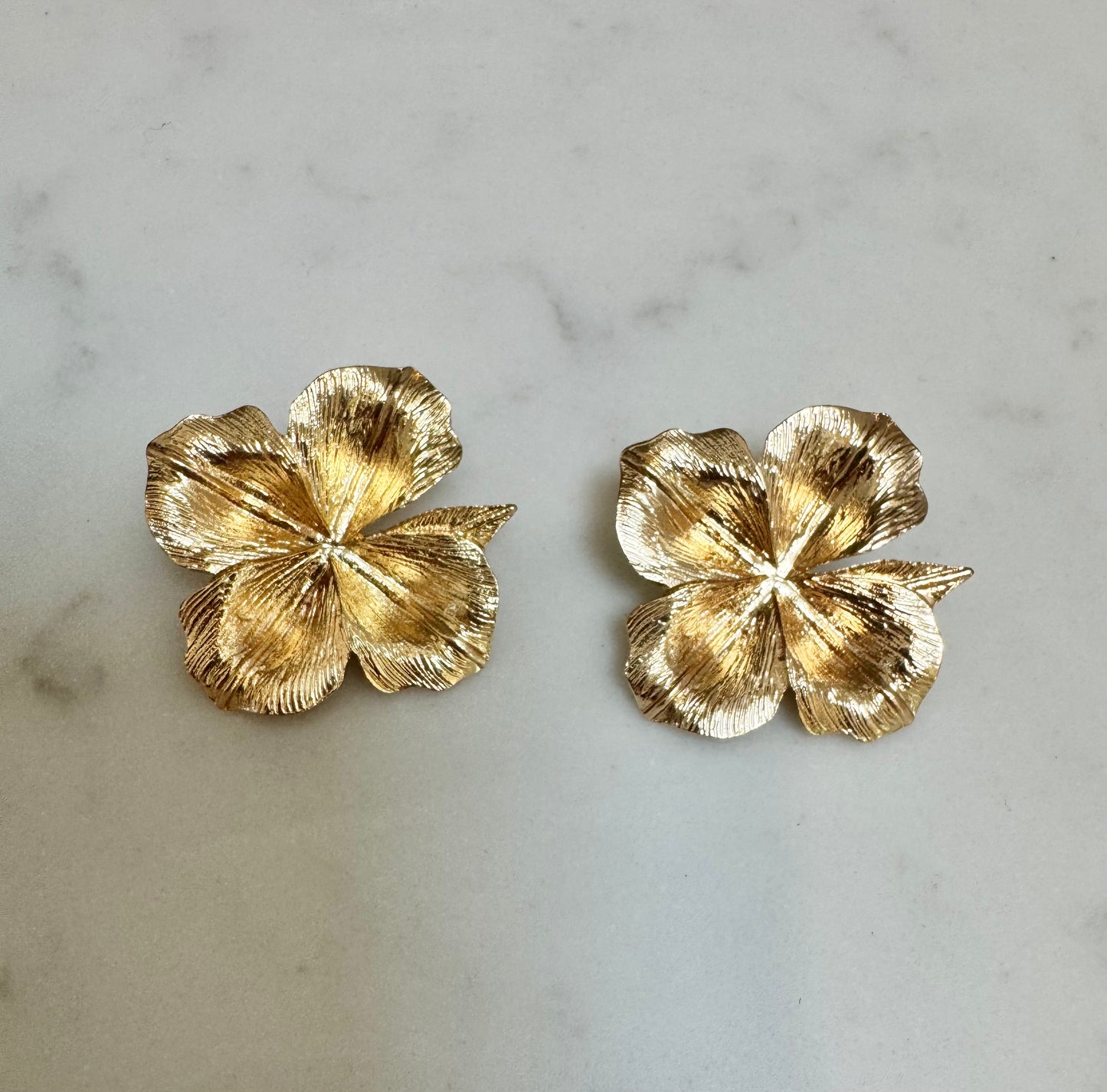 Quad Petal Gold Earrings