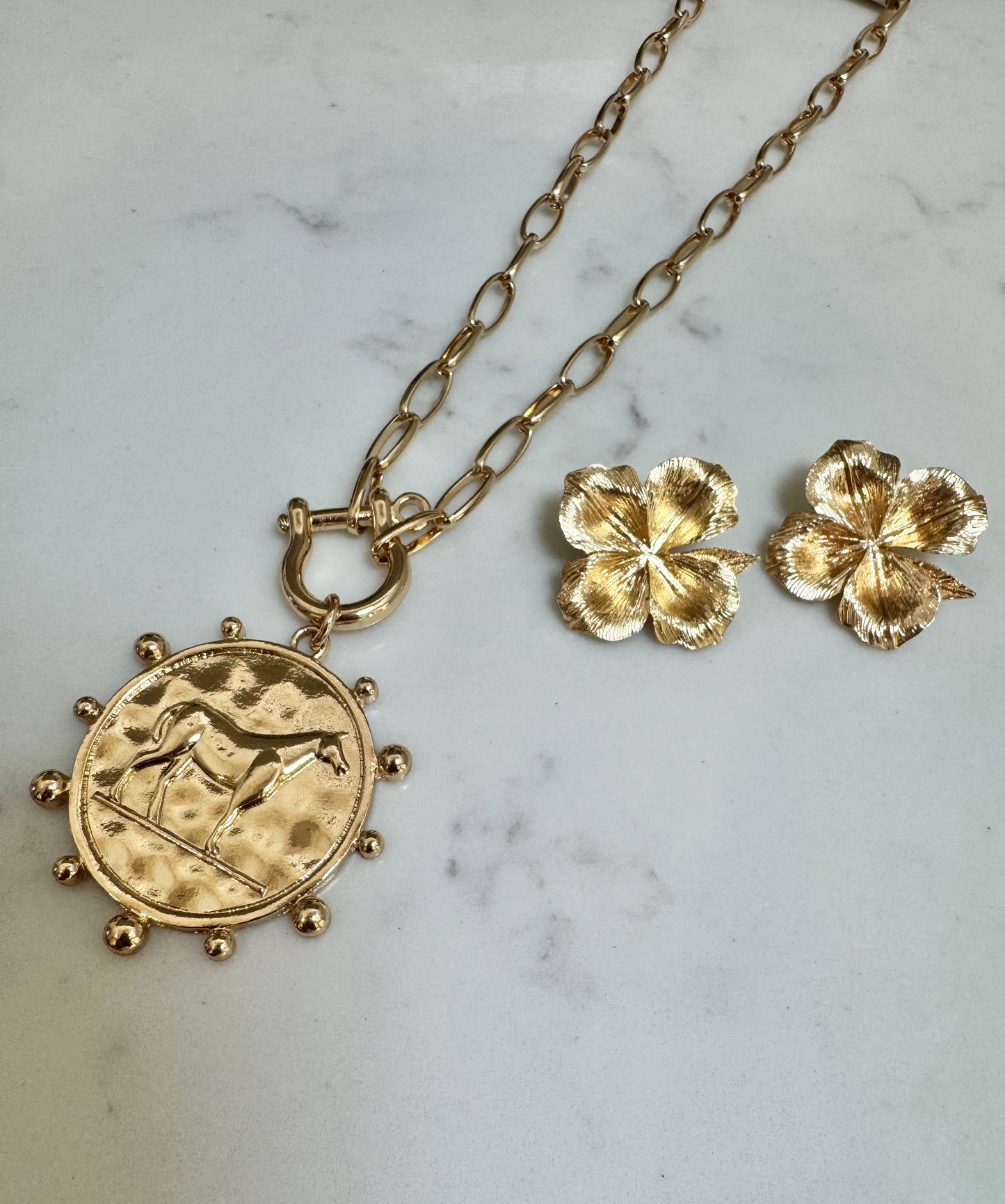 Quad Petal Gold Earrings