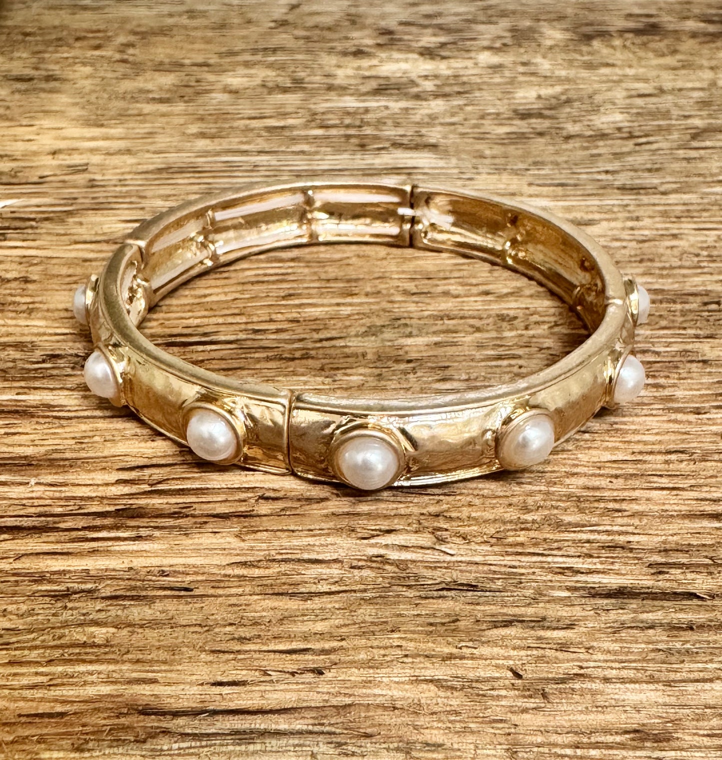 Stretchy Pearl Bangle Bracelet