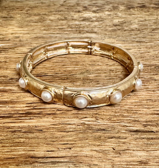 Stretchy Pearl Bangle Bracelet