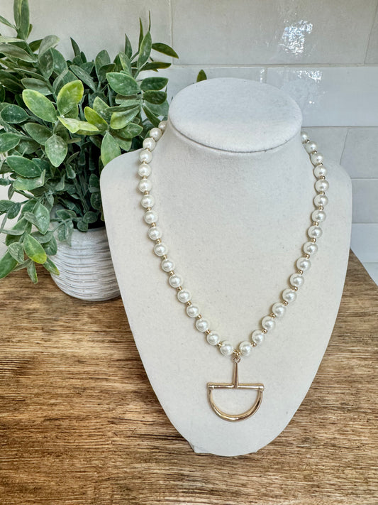 Pearl Horsebit Pendant