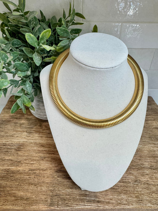 Gold Coil Chain Necklace