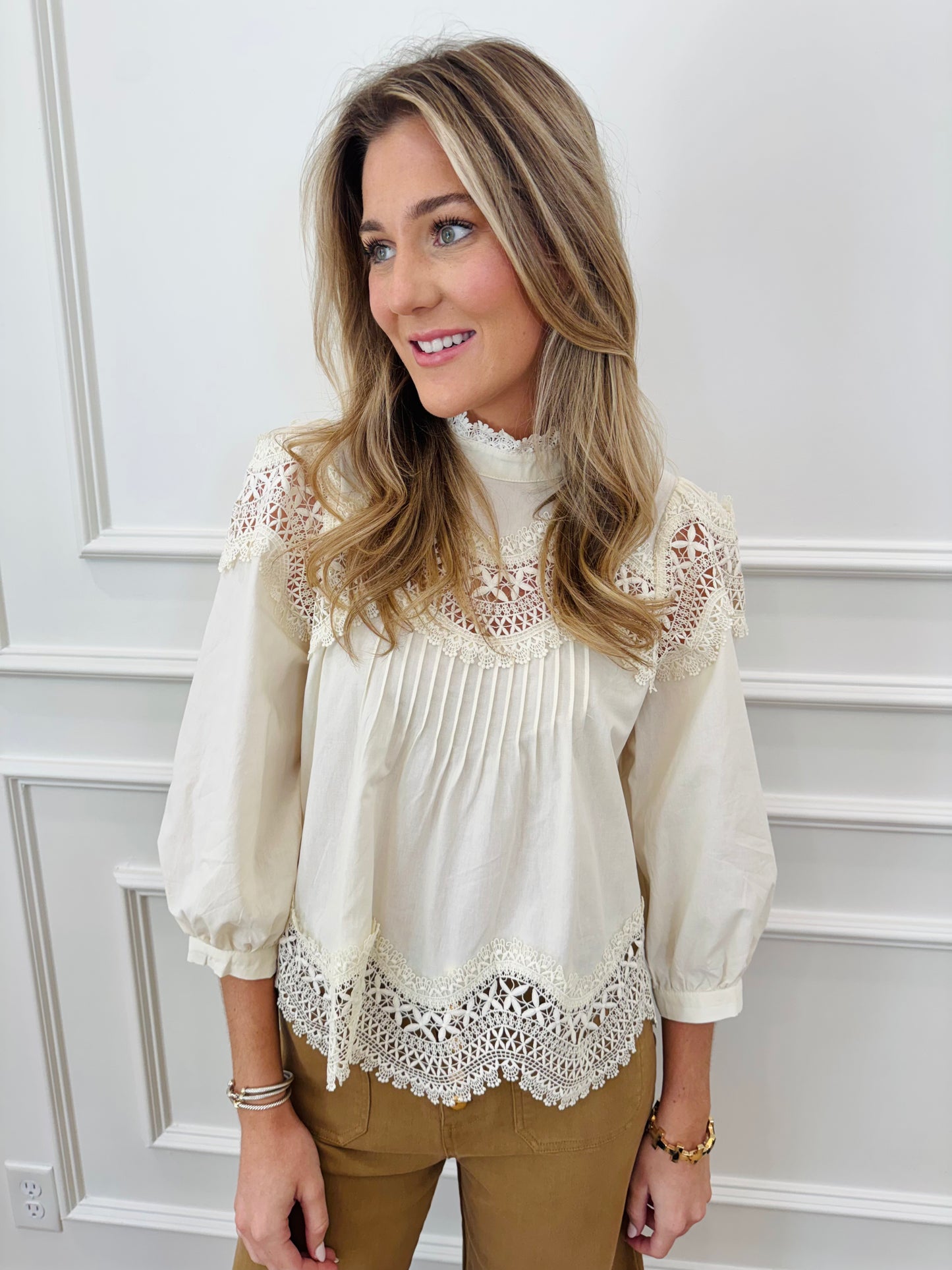 Heirloom Lace  Top - Cream