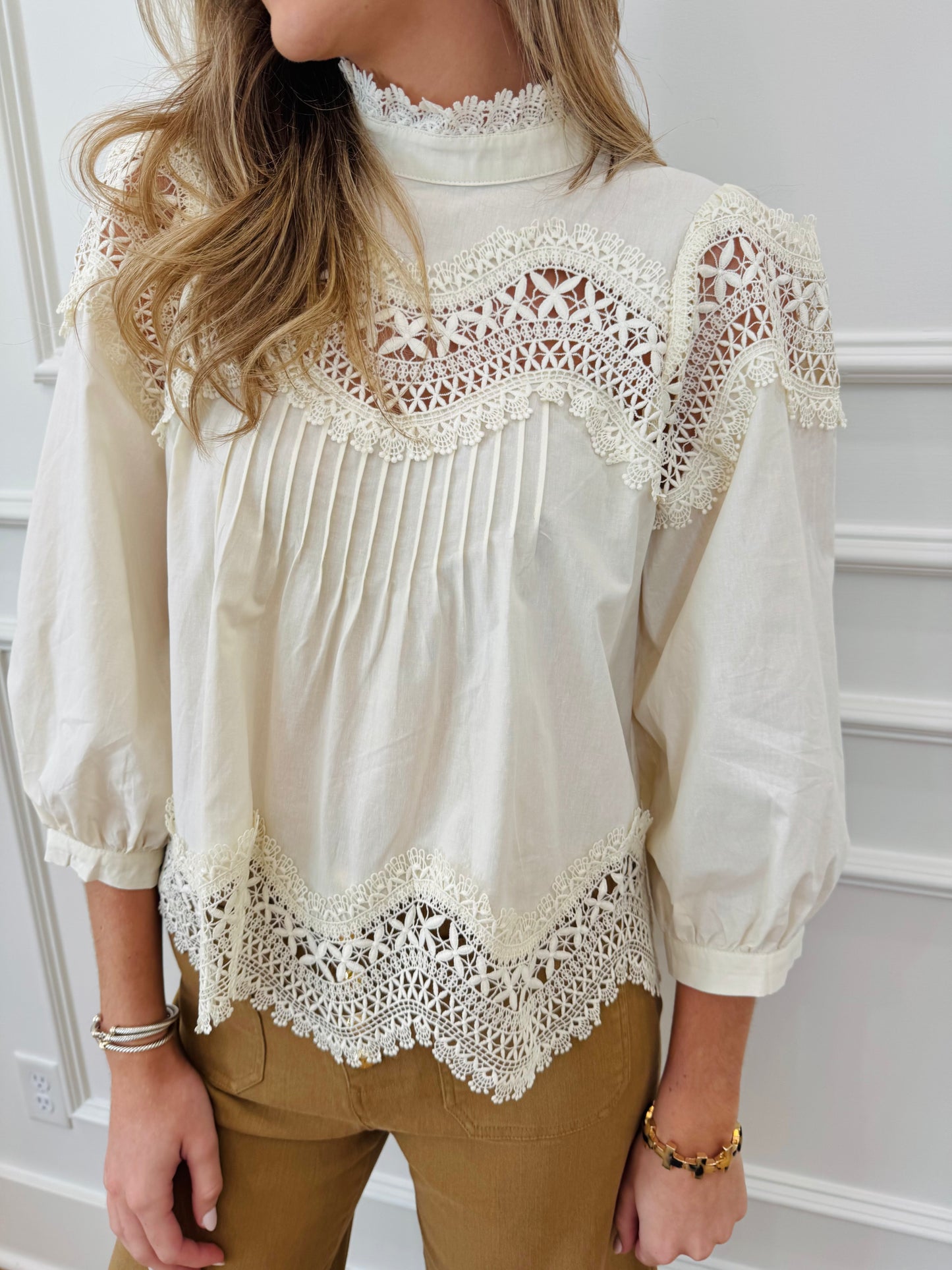 Heirloom Lace  Top - Cream