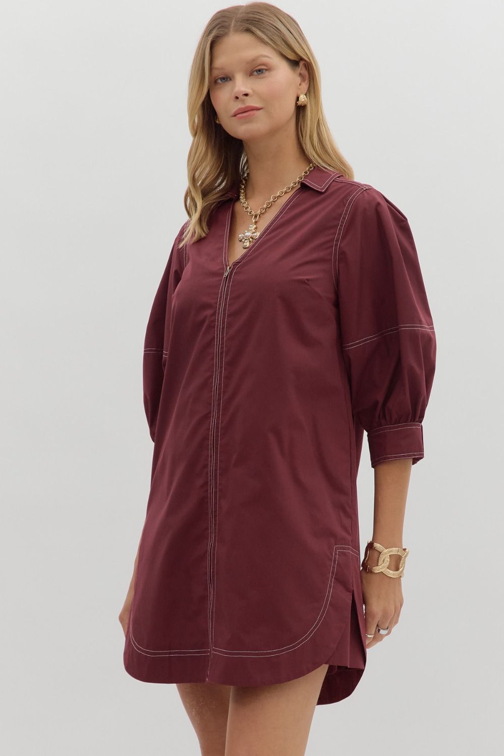 Brooklyn Dress - Burgandy