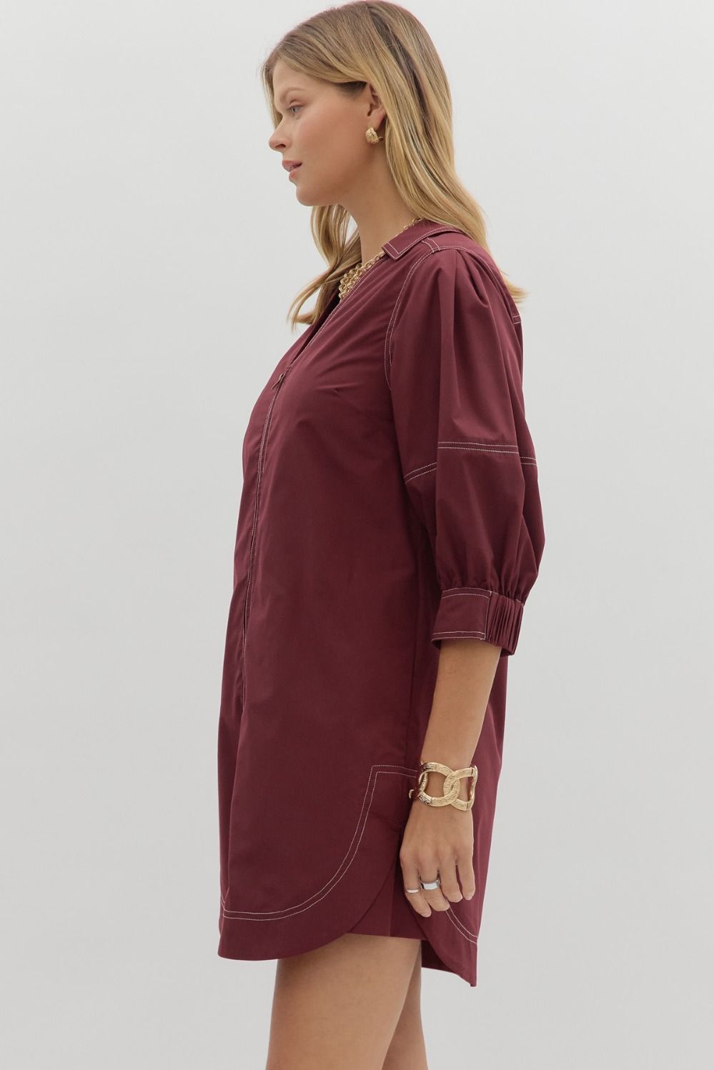 Brooklyn Dress - Burgandy