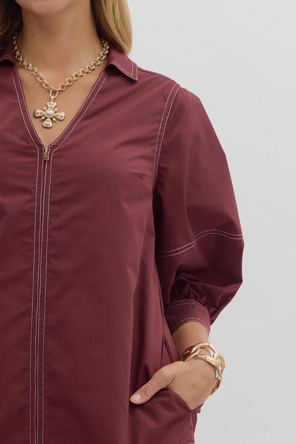 Brooklyn Dress - Burgandy