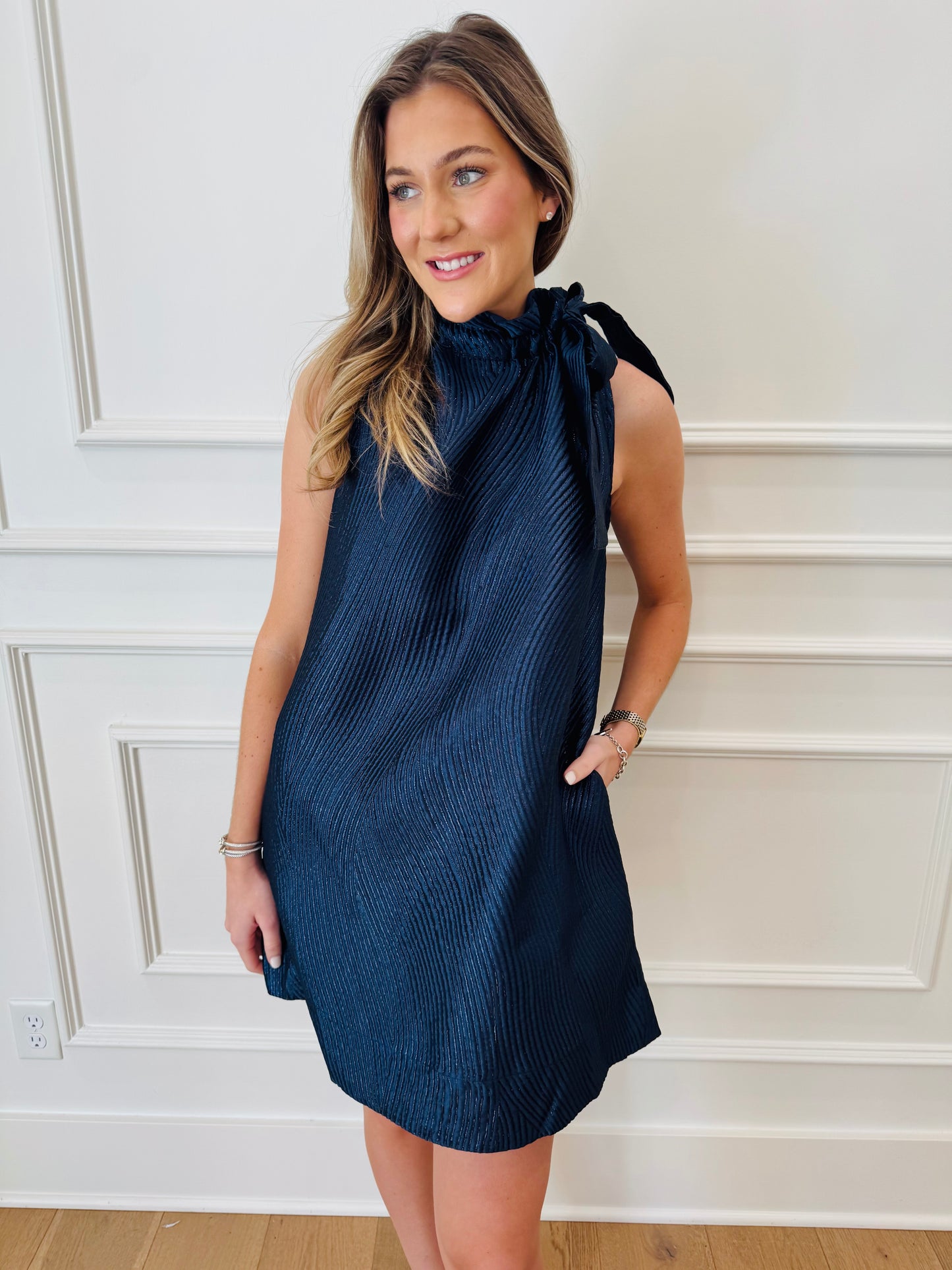 The Golden Hour Dress - Navy