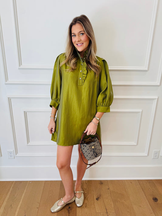The Mistletoe Martini Dress - Chartreuse
