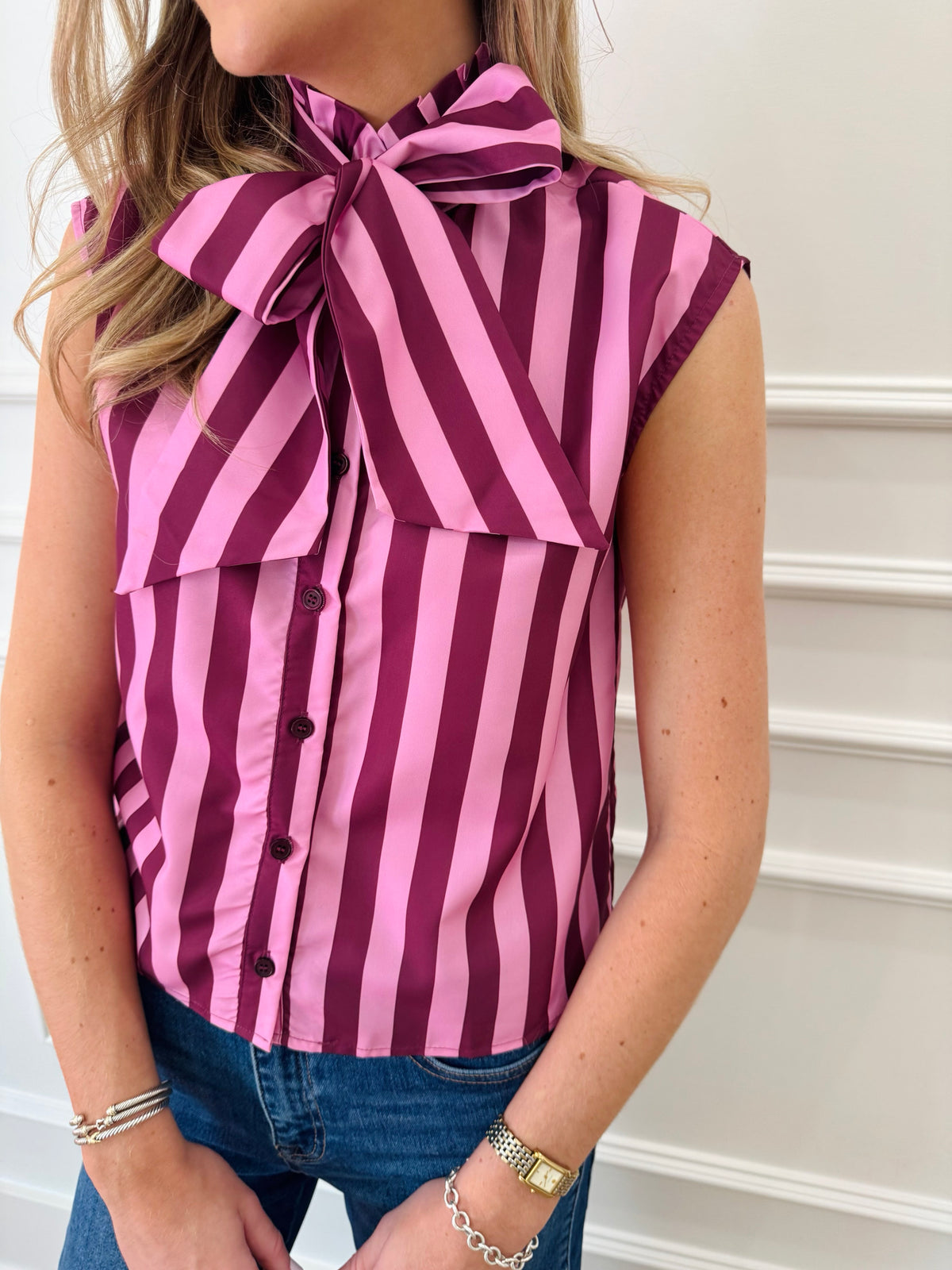 Mia Sleeveless Striped Top