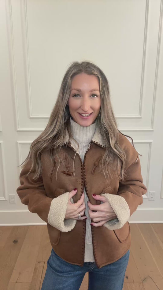 Elle Sherpa Suede Coat